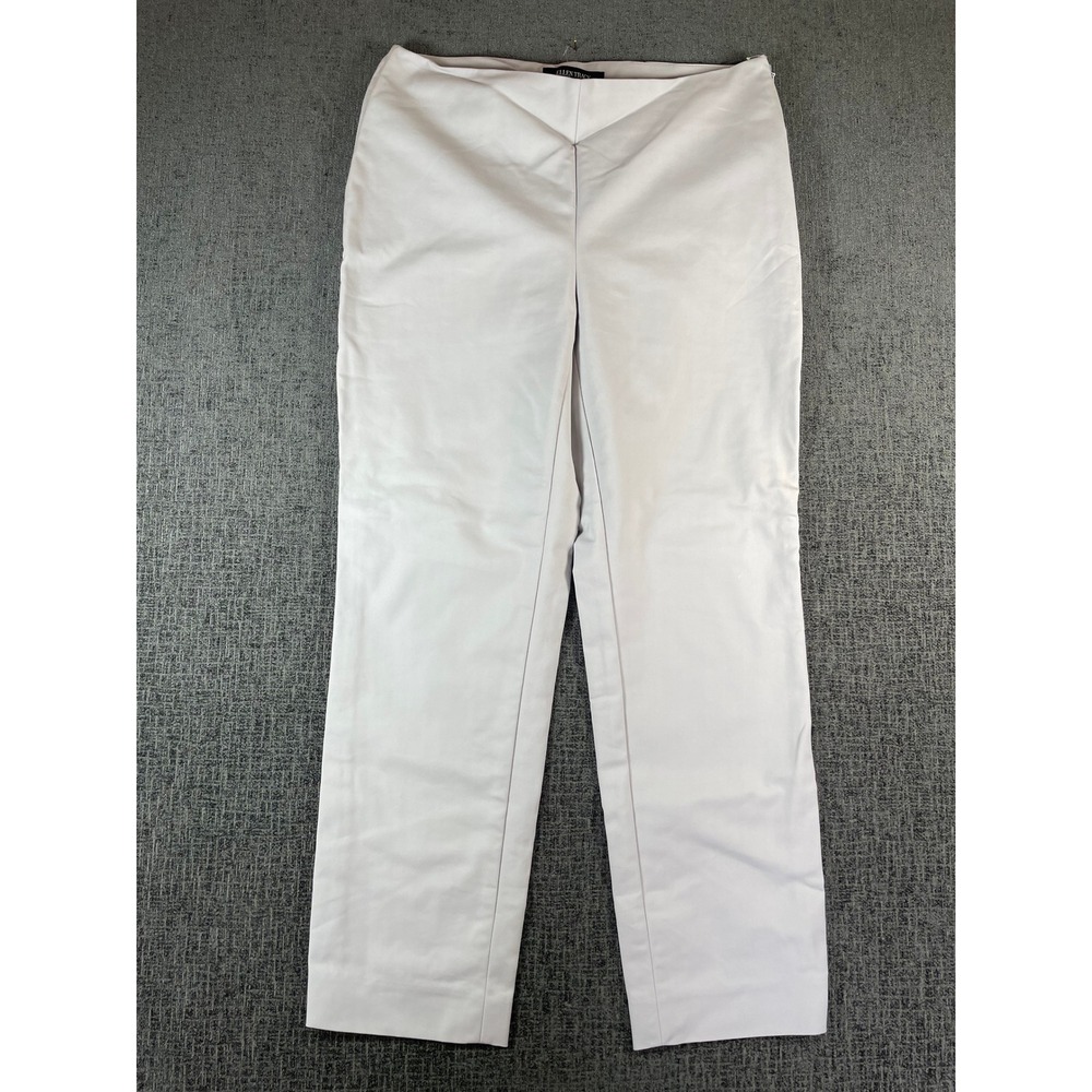 Ellen Tracy Womens Light Gray Straight Leg Side Zip Trousers Pants Size 10